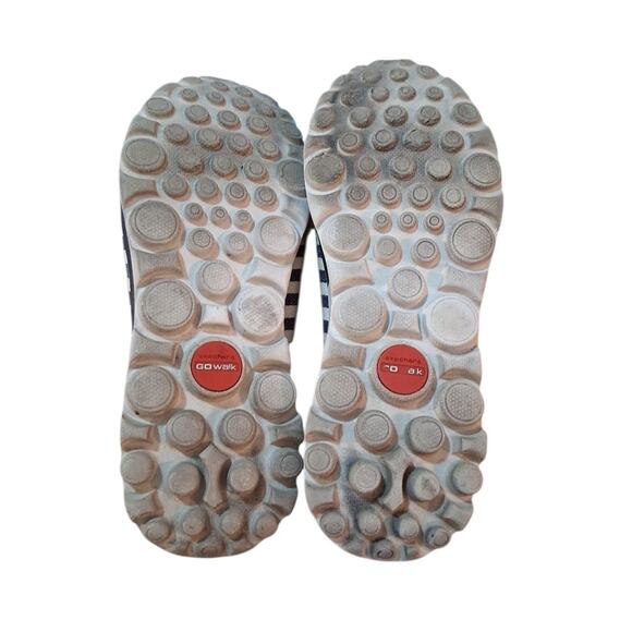 Skechers Women’s Go Walk Slip-On Boat Shoes Size 8 Blue White Horizontal Stripe - Picture 7 of 9